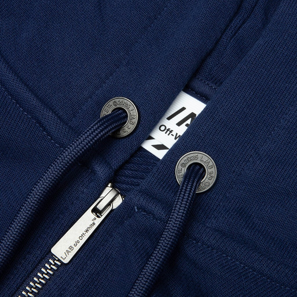 Off-White Diagonal Full Zip Hoodie – Marine – detail view