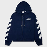 Off-White Diagonal Full Zip Hoodie – Marine