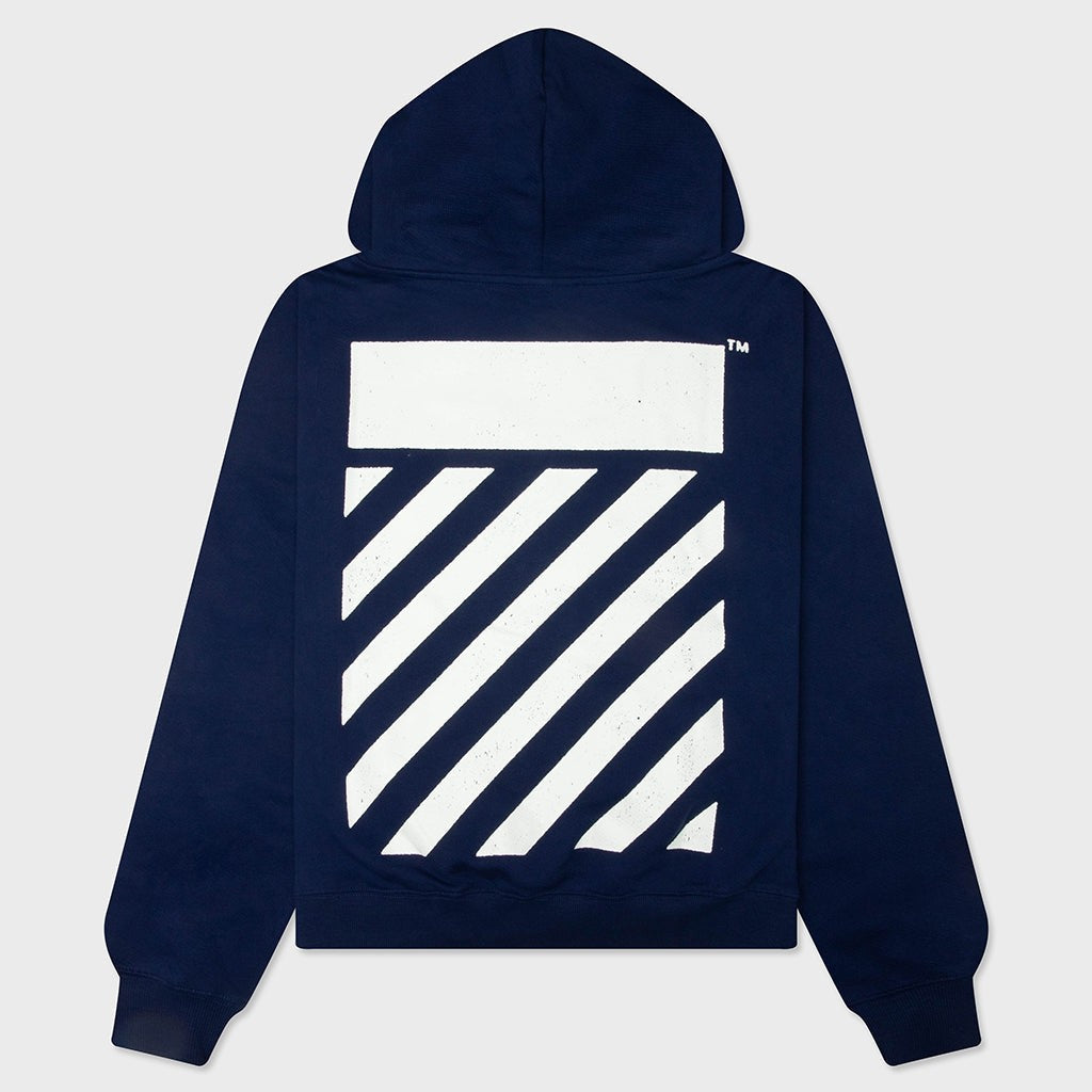 Off-White Core Diagonal Hoodie – Marine – back view