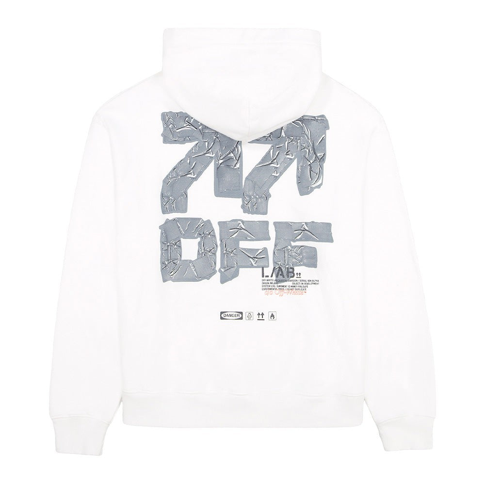 Off-White Active Duct Tape Hoodie – White – back view