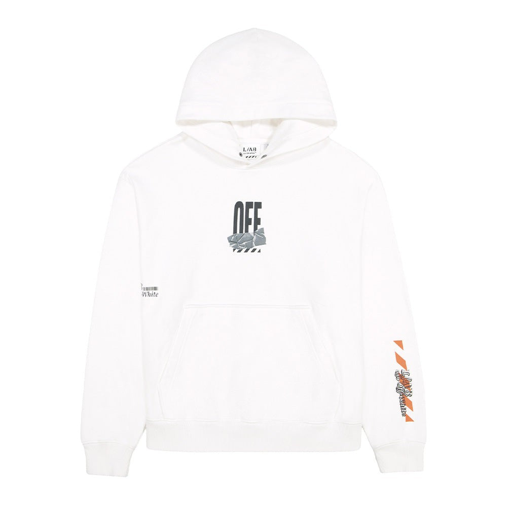 Off-White Active Duct Tape Hoodie – White – front view