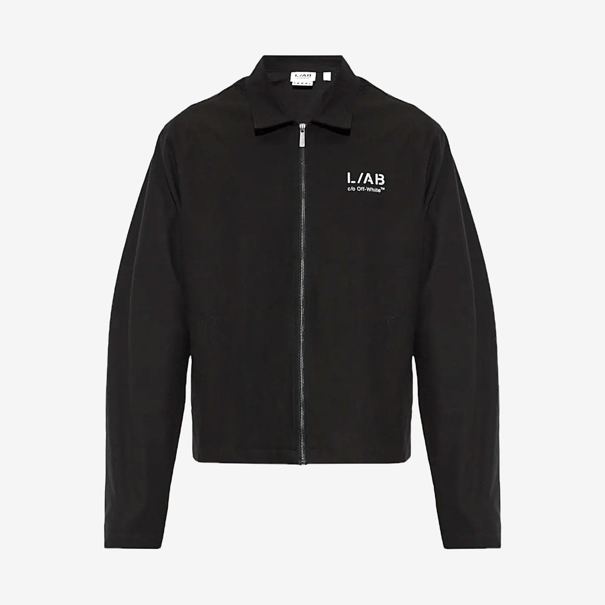 Off-White Diagonal Canvas Jacket – Black – front view