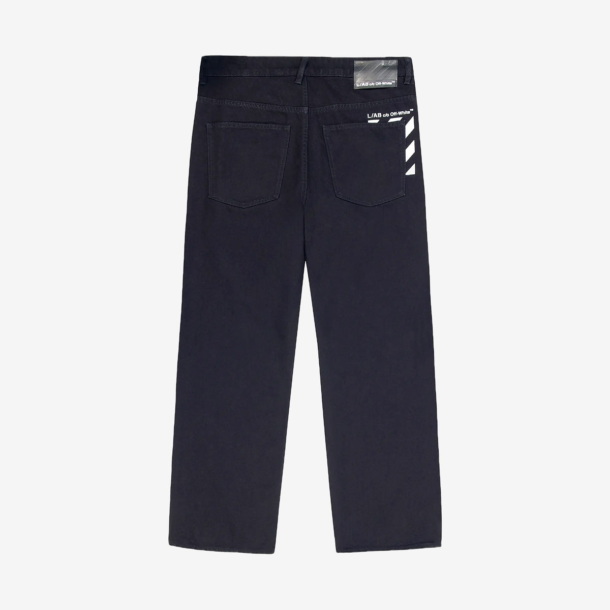 Off-White Piped Straight Leg Jean – Black – back view