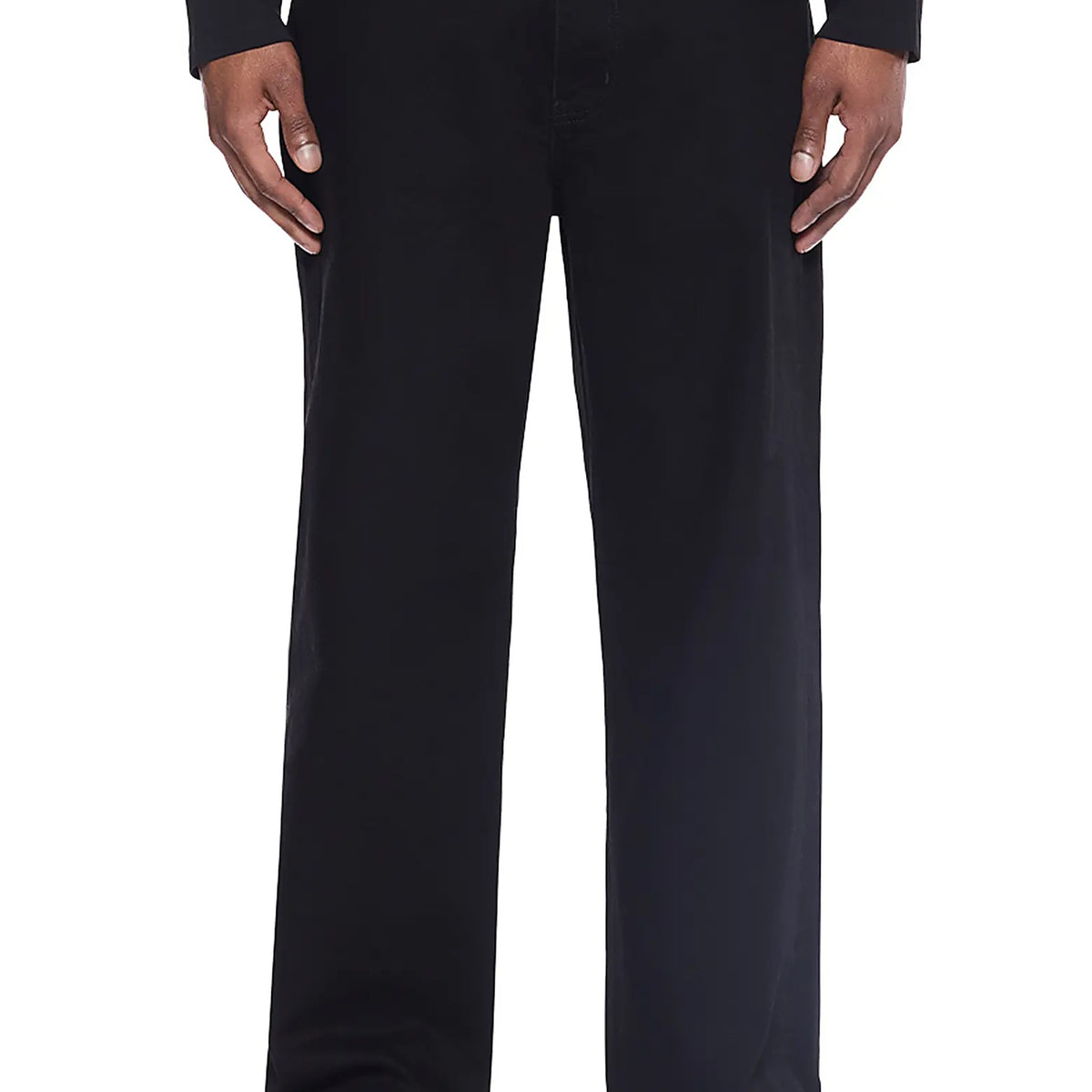 Off-White Piped Straight Leg Jean – Black – detail view
