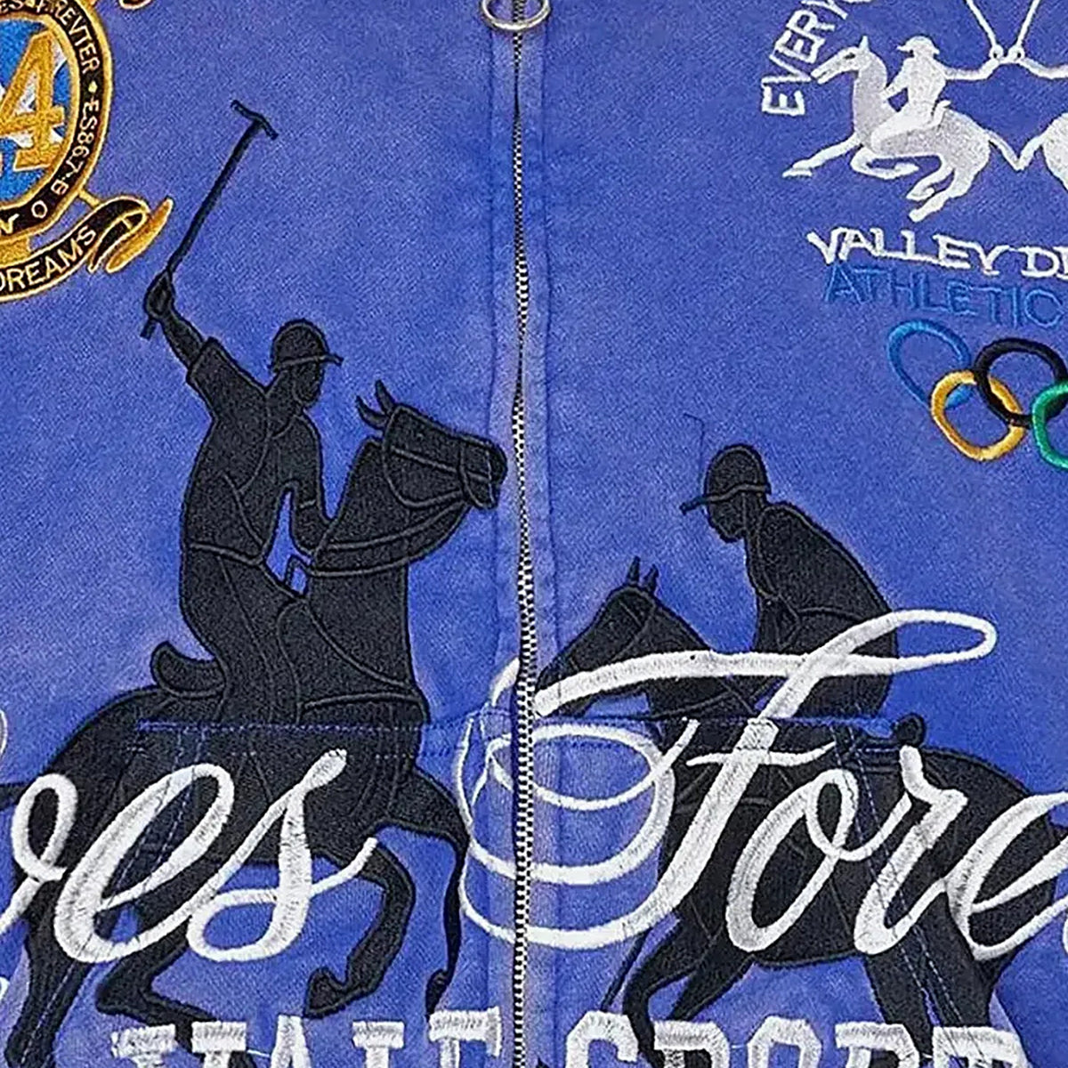 Vale Schwab zip-up hoodie – Blue – detail view