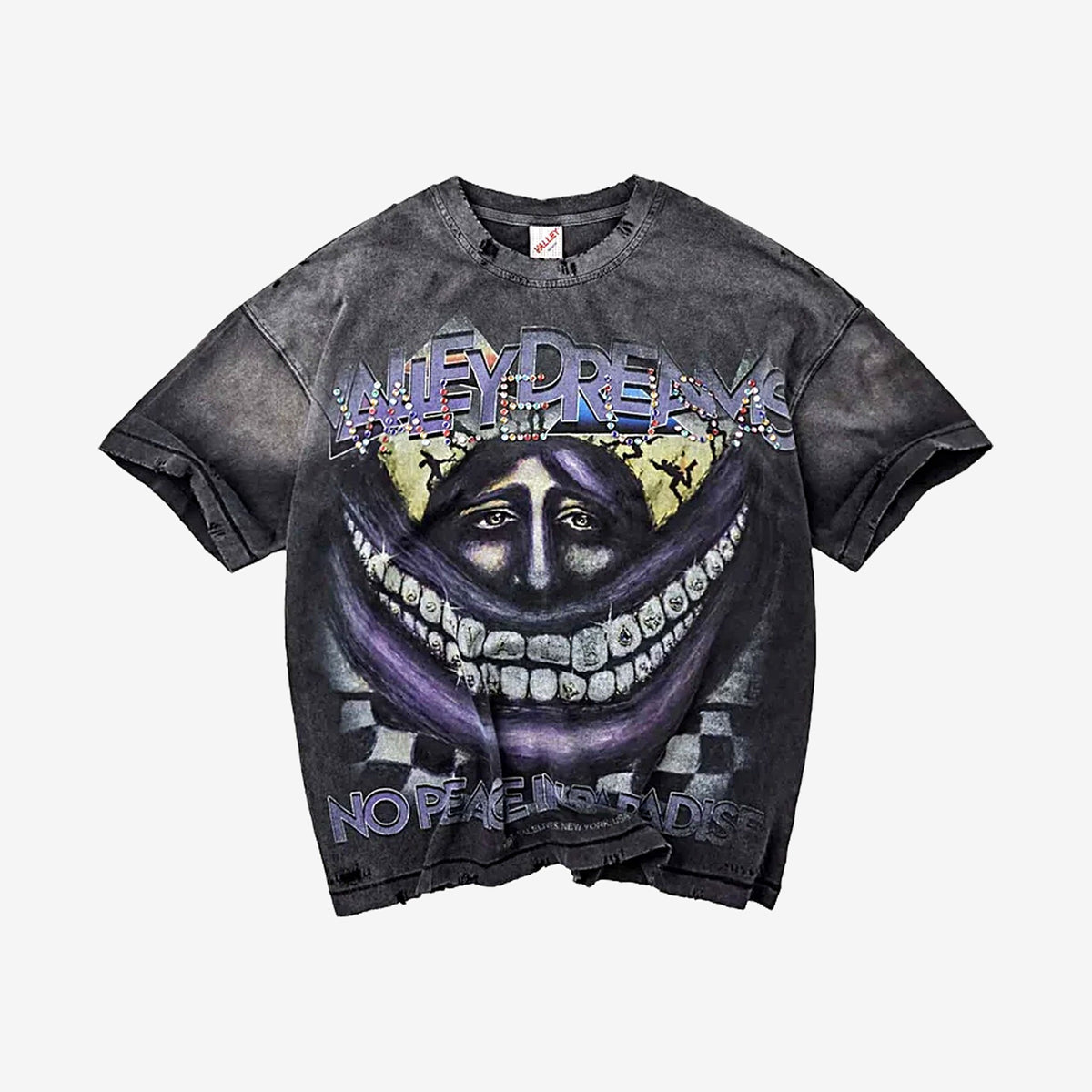 Vale Smiley Face T-Shirt – Black – front view