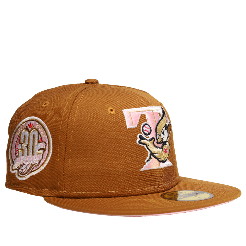 NEW YOEK METS 40TH ANNIVERSARY BROWN PINK BRIM NEW ERA FITTED HAT