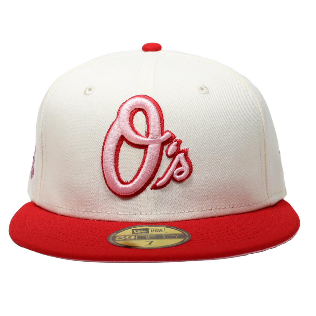 New Era Baltimore Orioles Orange Retro Script 30th Anniversary Throwback  Edition 59Fifty Fitted Hat