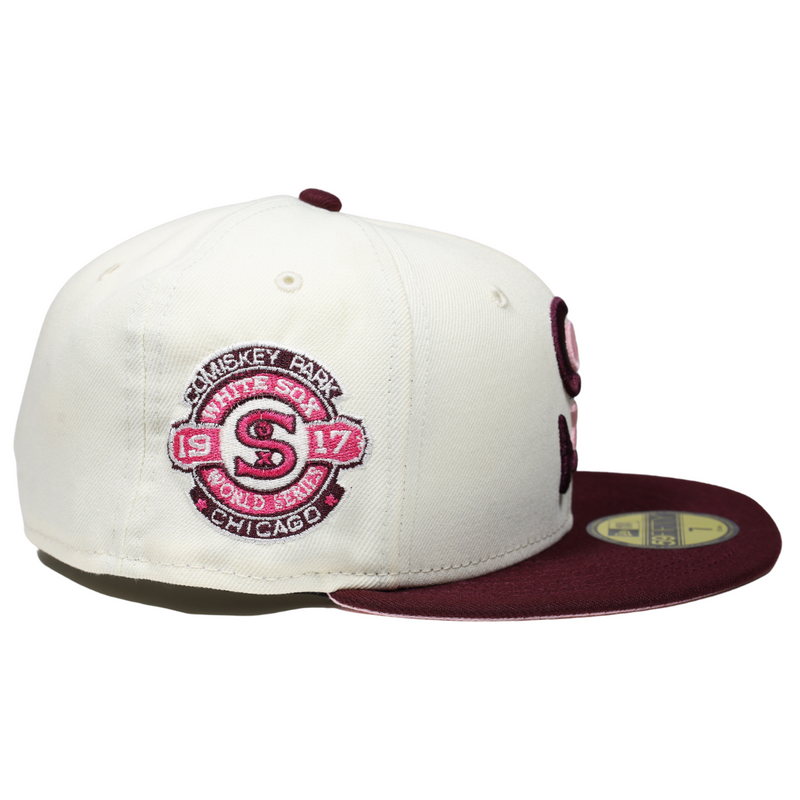 New Era x Hat Club Chicago White Sox 1917 World Series Patch Strawberry Jam  59Fifty Fitted Hat Pink Men's - FW22 - US